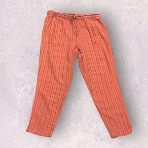 Indigo Rein Rust Striped Linen Pants